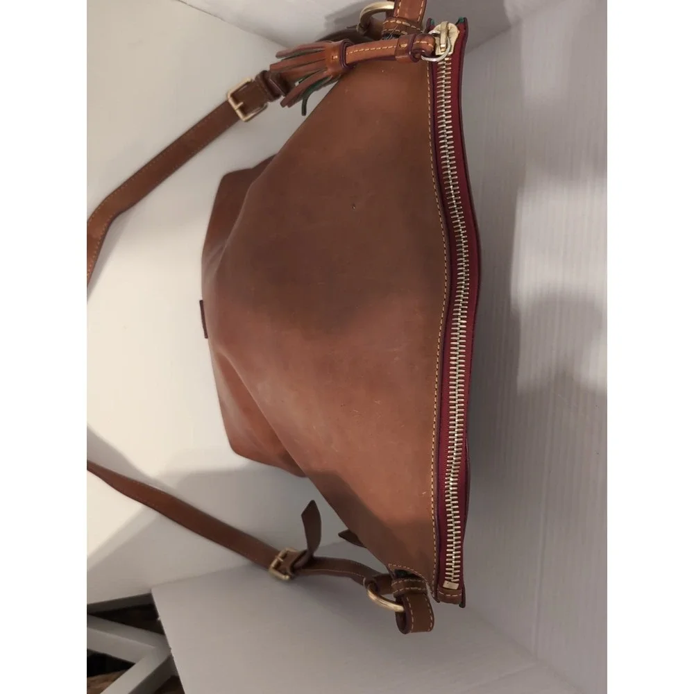 Dooney & Bourke Florentine Leather‎ Dixon Hobo Crossbody Bag BROWN